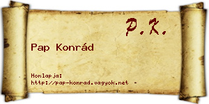 Pap Konrád névjegykártya